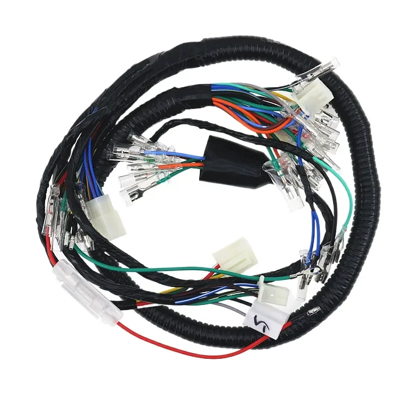 Motorcycle Wiring Harness Cable Assembly Compatible with JIALING JH70 Electric Start Foot Start Complete Wire Loom Kit