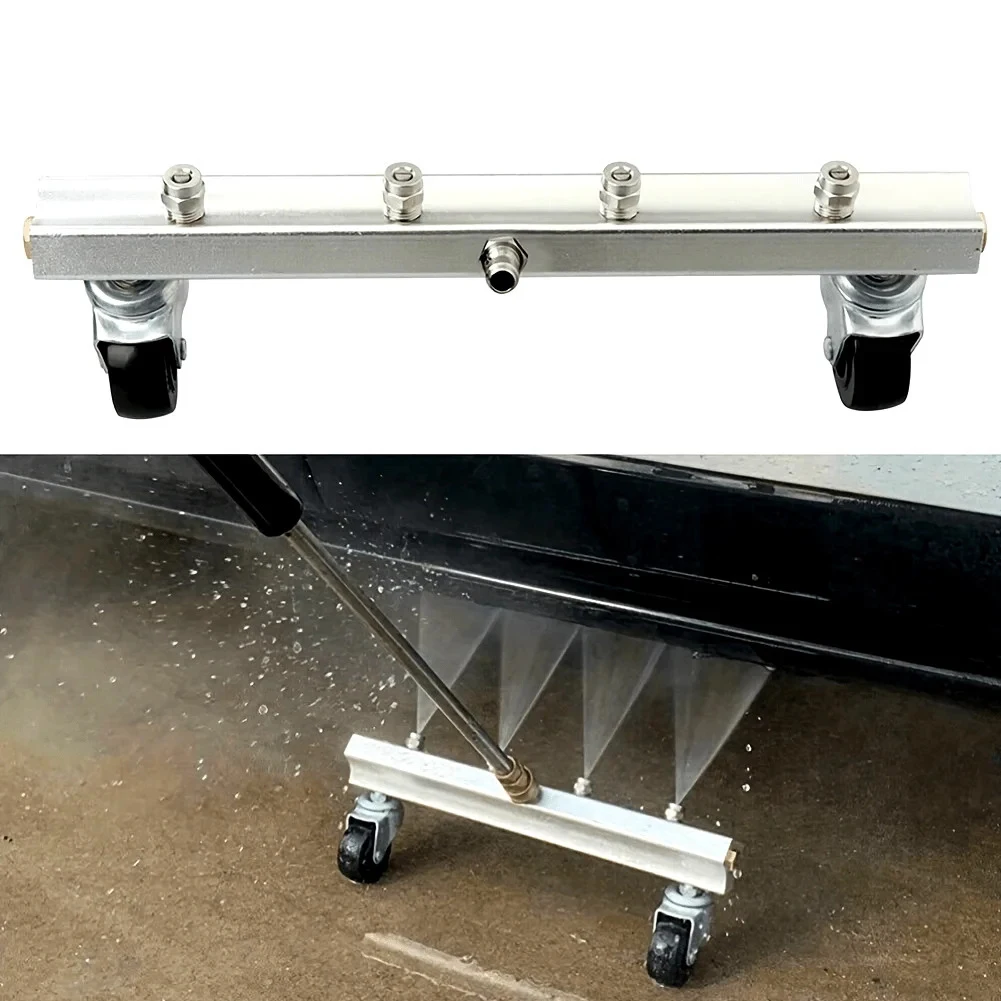 /4000psi /Stainless /Steel Car Chassis Washer With Wheels 4 Hole Spray System Quick Connector For Auto Underbody Cleaning Tool