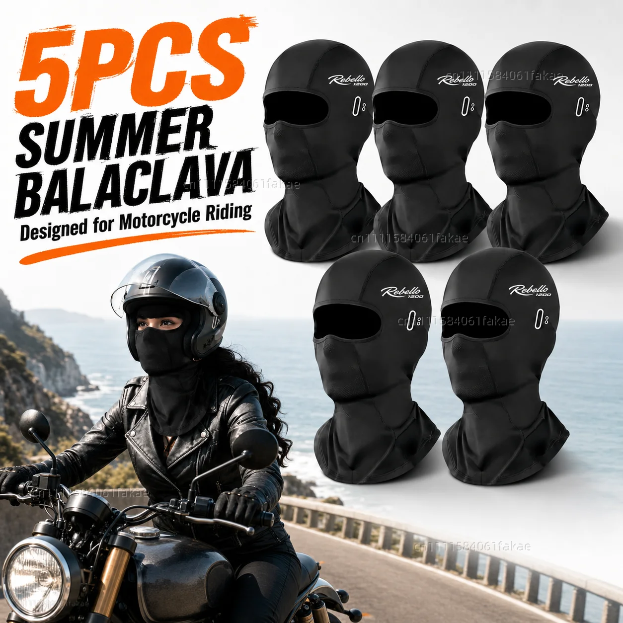 

5PCS Motorcycle Balaclava Summer UV Protection Glasses Face Breathable Hole FOR Moto Morini Rebello 1200 2012-2018 Riding Gear