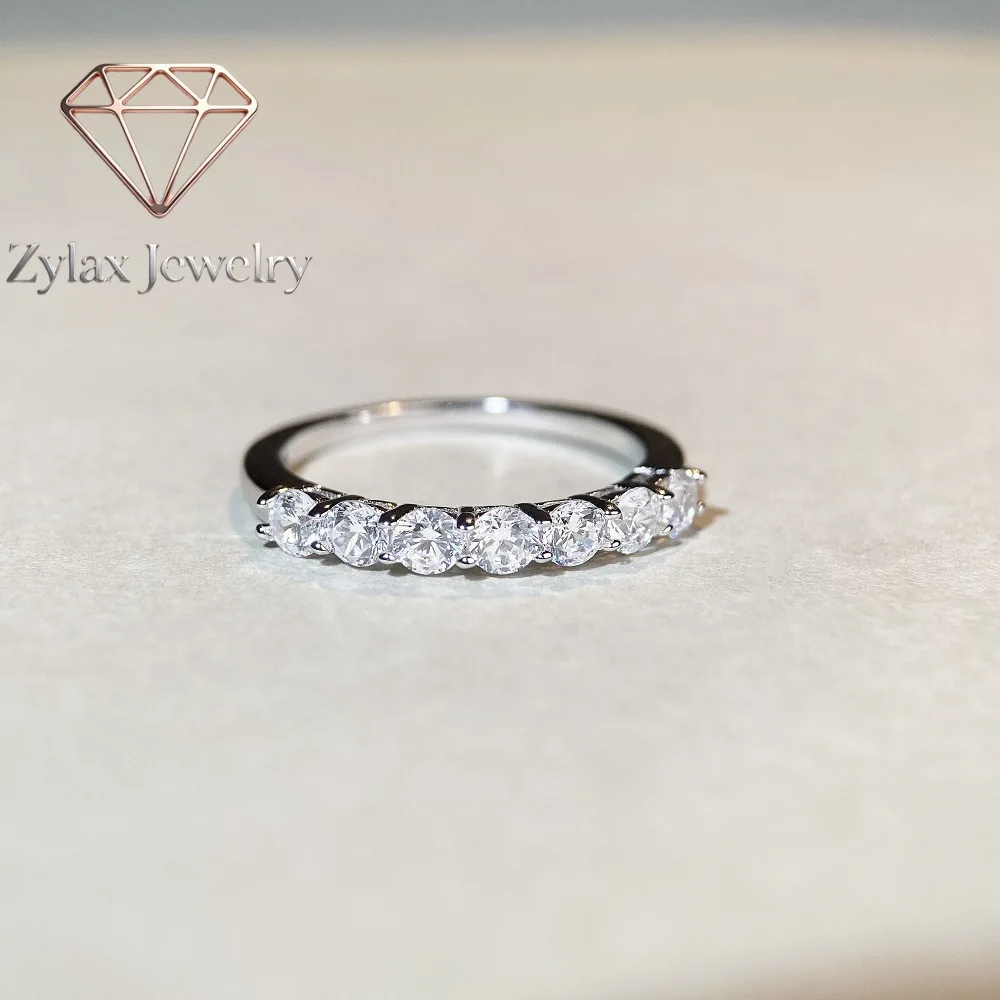 

Zylax Jewelry Luxury 18K white gold solid platinum PT950 Women's 70-point D-color diamond ring
