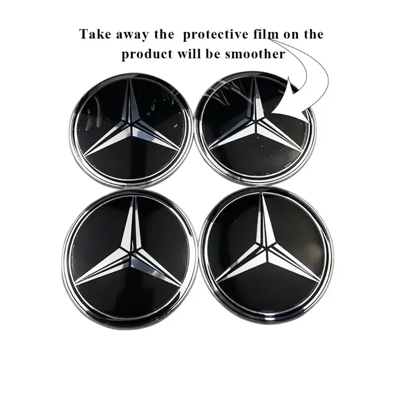 75mm Car Wheel Hub Emblem Sticker for Mercedes Benz W203 W204 W205 W209 W210 W211 W212 W176 W166 W163 W221 Auto Rim Center Decal