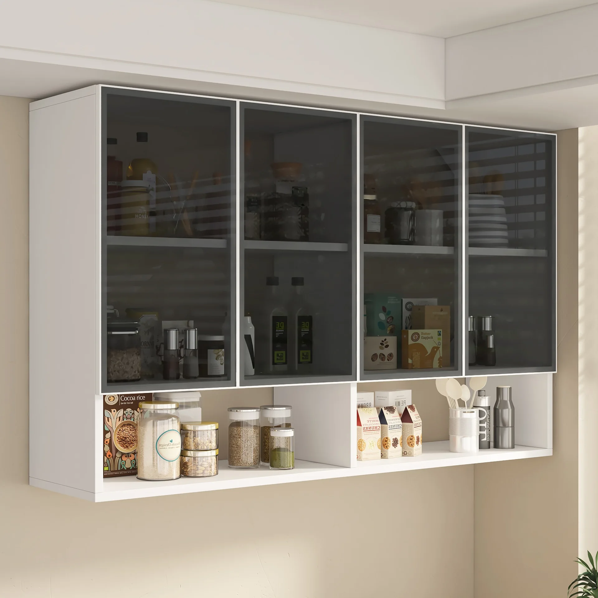 

Aluminum alloy hanging cabinet wall cabinet wall locker household kitchen top balcony bathroom -mounted
