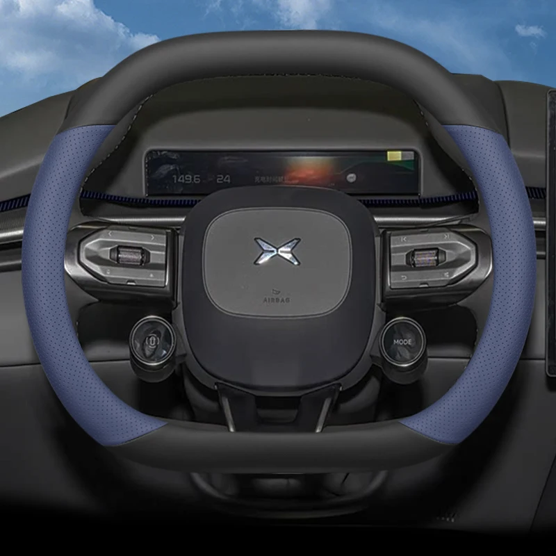 غطاء عجلة قيادة السيارة من الجلد لملحقات Xpeng G6 G9 P7 2022 2023 2024 2025 2026 #5