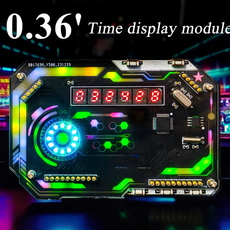 Horloge numérique de bureau, Kit de bricolage électronique, horloge Cyberpunk, Kit de fabrication de soudure, ornement de bureau de jeu, meilleure vente