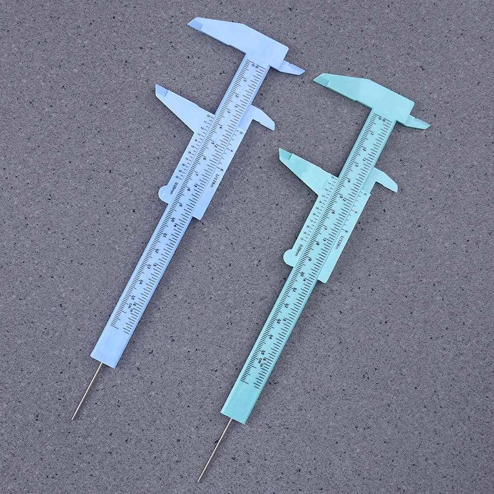 

4 Pcs Vernier Caliper Plastic Ruler Vernier Caliper Sliding Pocket Measure Tool Durable Gauge For Tattoo Jewelry Buttons