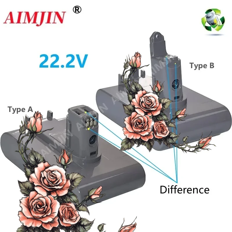 AIMJIN DC31 Type-B Battery 22.2V 4.8/9.8Ah Li-ion Vacuum Battery for Dyson DC35/45 DC31B/34/44 Animal DC56/57 (Only Fit Type B)