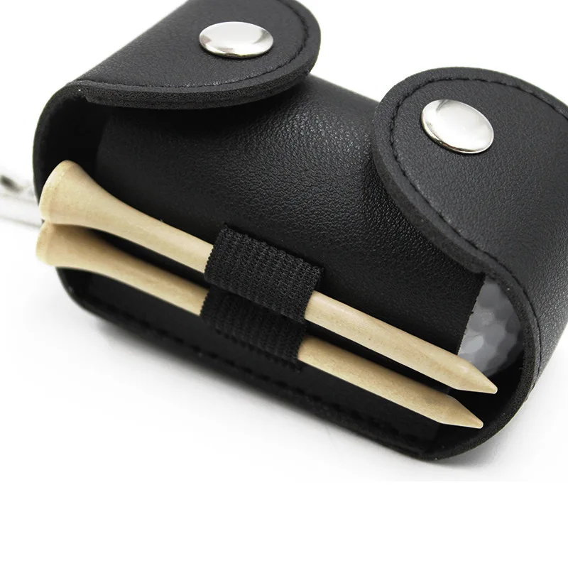 Mini Golf Ball Bag PU Leather Vintage Golf Ball Tee Rangefinder Bag Outdoor Sports Golf Accessories Ball Waist Belt Holster Case