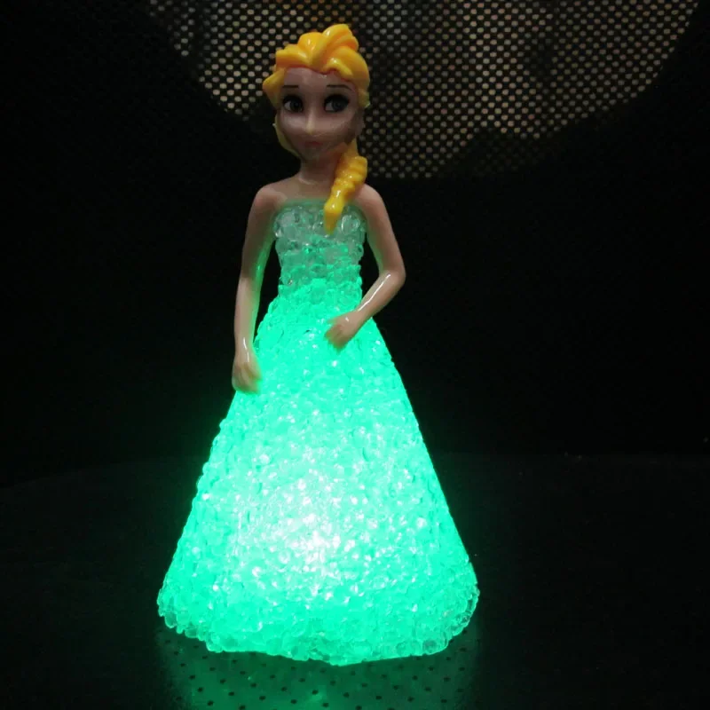 

Frozen Elsa Action Princess crystal doll with LED light Pendant Toy Figures