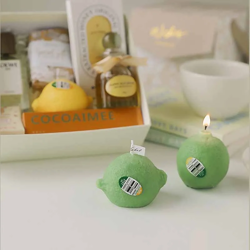 Ins Small Fresh Simulation Lemon Aroma Candle Modern Home Desktop Decorative Ornament Cute Lemon Aroma Candle Birthday Gifts