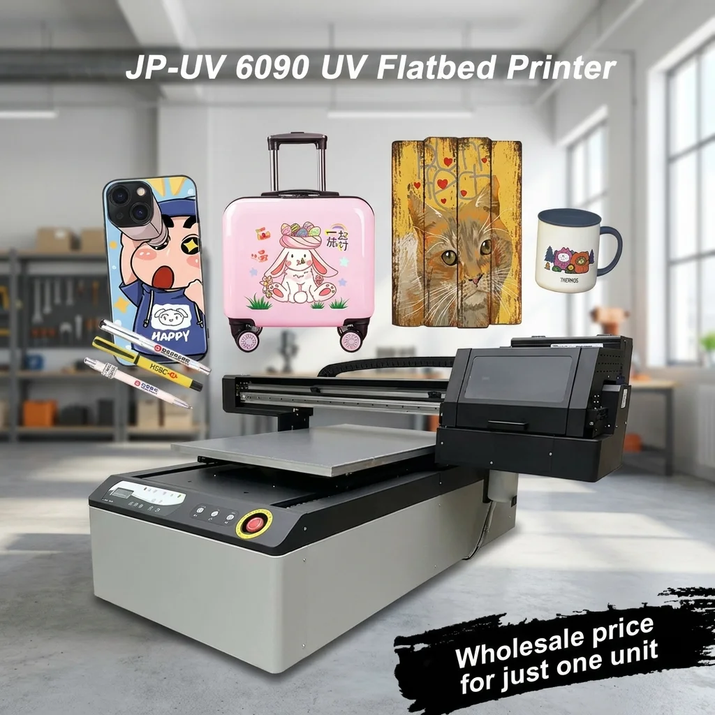 All In One Inkjet 2 In 1 60cm UV Flatbed Machine For Pen Acrylic Golf Ball 360 Rotary A1 UV Flatbed Printer 6090