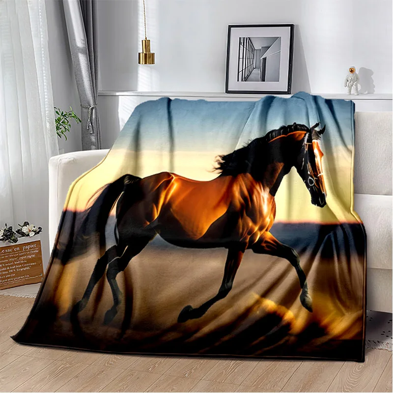 Animal Pentium Gallant Horse Steed Blanket,Soft Throw Blanket for Home Bedroom Bed Sofa Picnic Travel Office Cover Blanket Kids