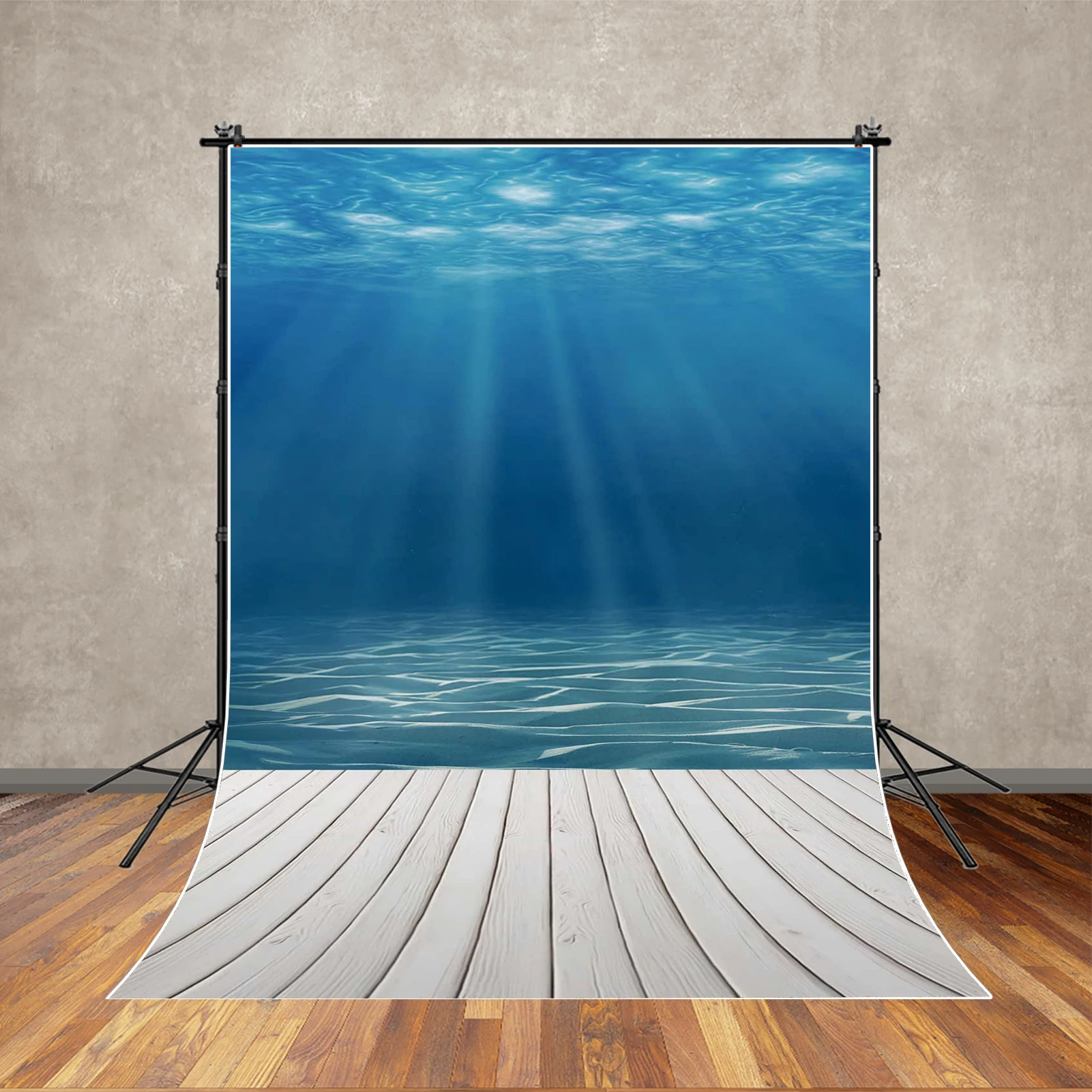 MOON.QG 夏水族館ブルー水中背景写真撮影床青い水 Photozone 背景子供の家の装飾