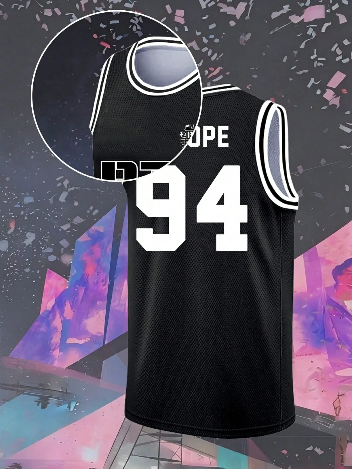 Fashion Men #92 Jersey Black Mesh Sleeveless Basketball Style Tank ARMY Fan Merch Casual Sport Streetwear Outfit view 4