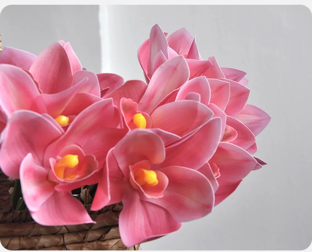 Künstliche Cymbidium-Blumen mit Echtem Touch, Magnolien, Dekorative Kunstpflanzen, Lange Zweige, Seiden-Kunstblumen – Detail 12