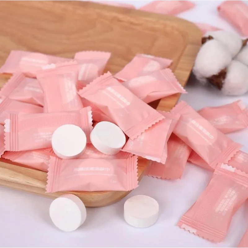 20/50/80/100PCS Mini Komprimiert Handtuch Einweg Kapseln Handtuch Magie Gesichtspflege Tablet Outdoor Reise Tuch tücher Papier Tissue – Detail 2