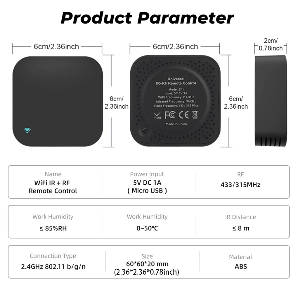 Control remoto IR RF, mejora del hogar inteligente, controlador de cortina eléctrica, accesorios de automatización inteligente para el hogar, TV AUD AC