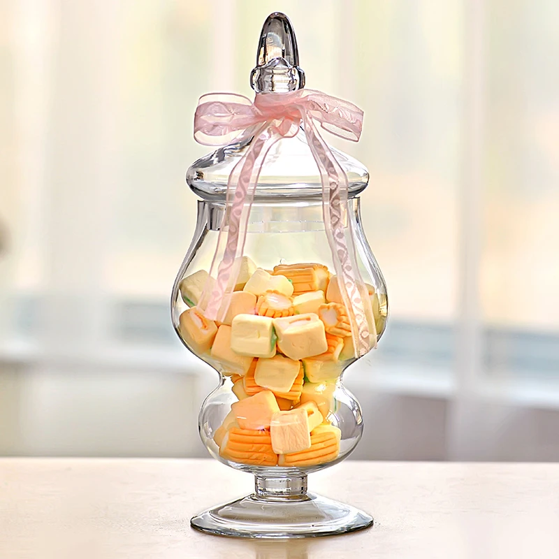 European-style Glass Candy Jars Transparent Glass Storage Jars Transparent Candy Jars Storage Supplies Wedding Decorations