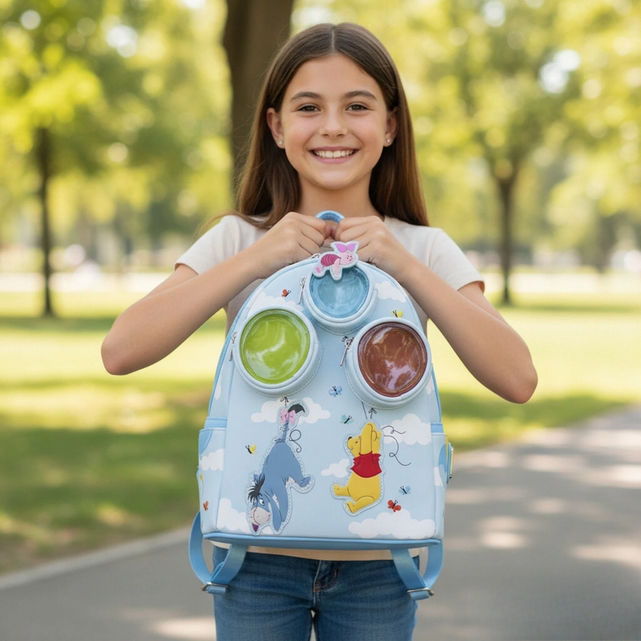 

Winnie The Poodle Cute Cartoon Backpack Christmas Lilo & Stitch Cosplay Bag Birthday Gift Women Pu Leather Double Shoulder Bag