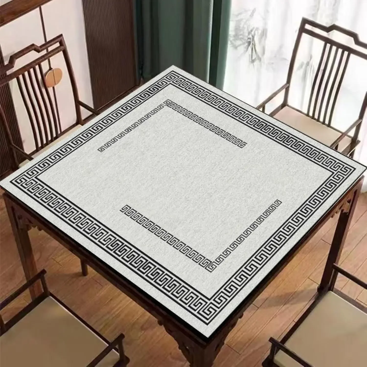 滑り止め麻雀マットポーカーカードボードタイルゲーム用のノイズリダクション付きテーブルカバーライトグレー315x315インチ