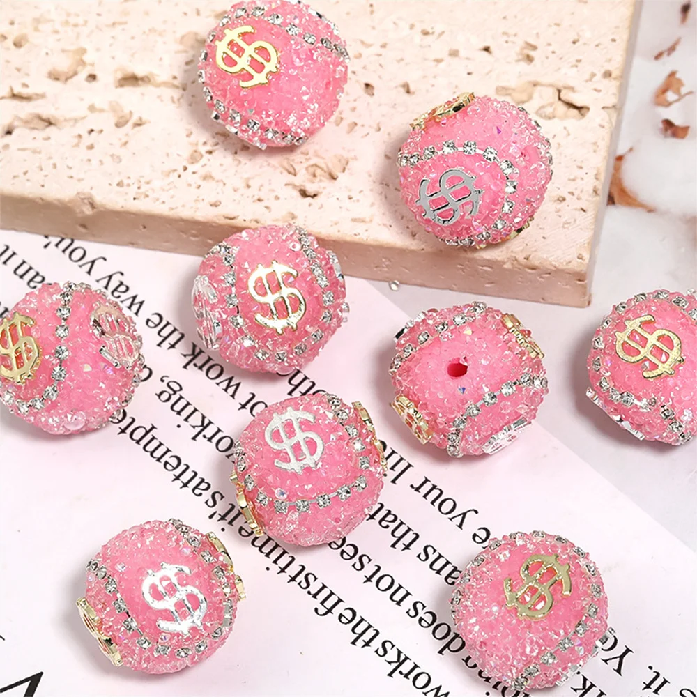 ST10 USD Symbol Sugar Beads Chain Shiny Colors Beads DIY Jewelry Accessories Bracelet Necklace Pen Beads Material Child Gifts