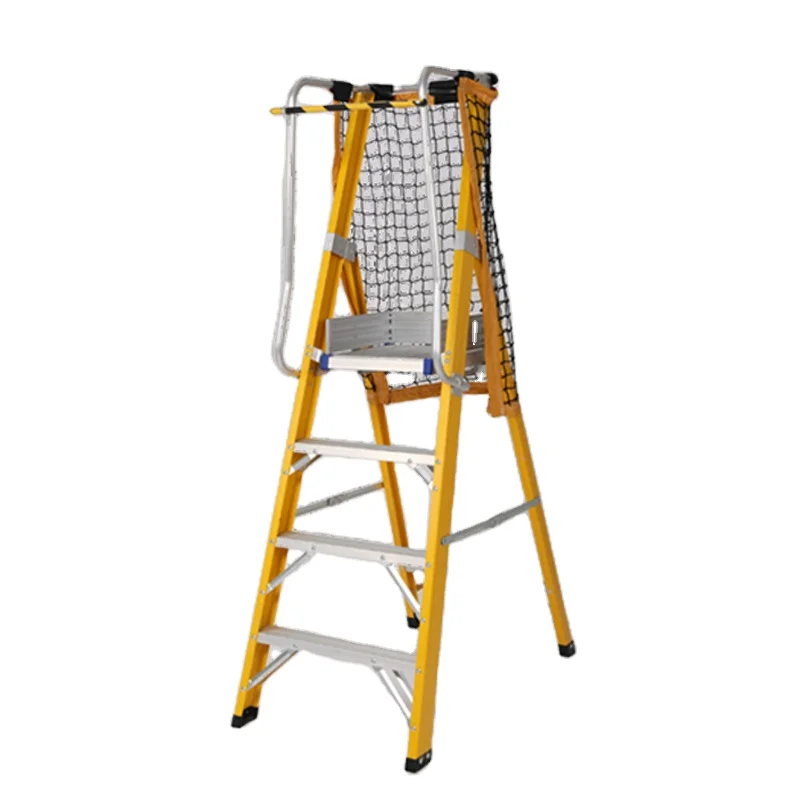 Super Wide 3 Step Mobile Platform Steel Ladder Heavy Duty Metal Step Stool for Warehouse Supermarket Library Reach Tool
