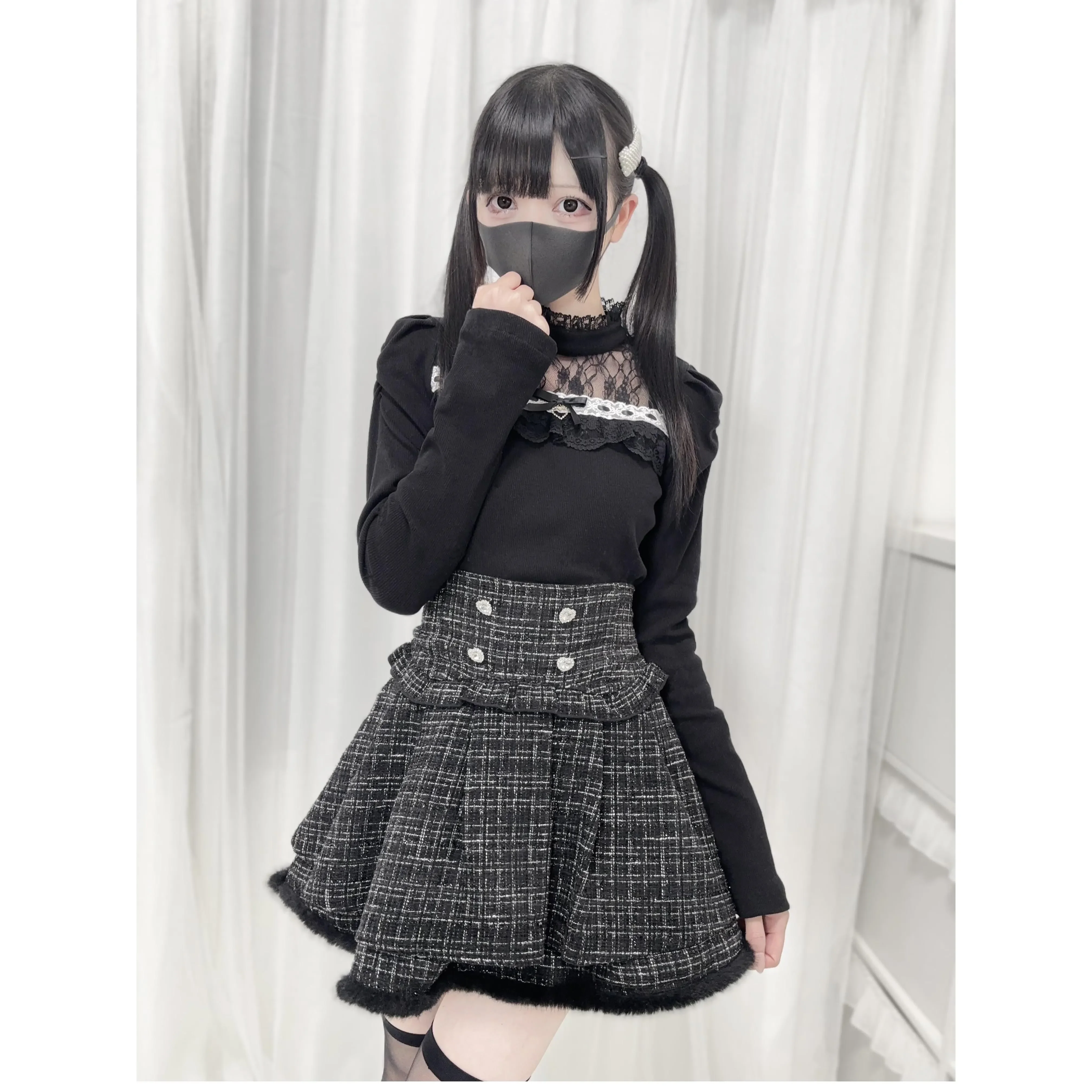 Japanese Mine Style Mass-produced High Waist A-line Heart Diamond Fluffy Splicing Double-layer Sweet Lolita Short Skirts Women