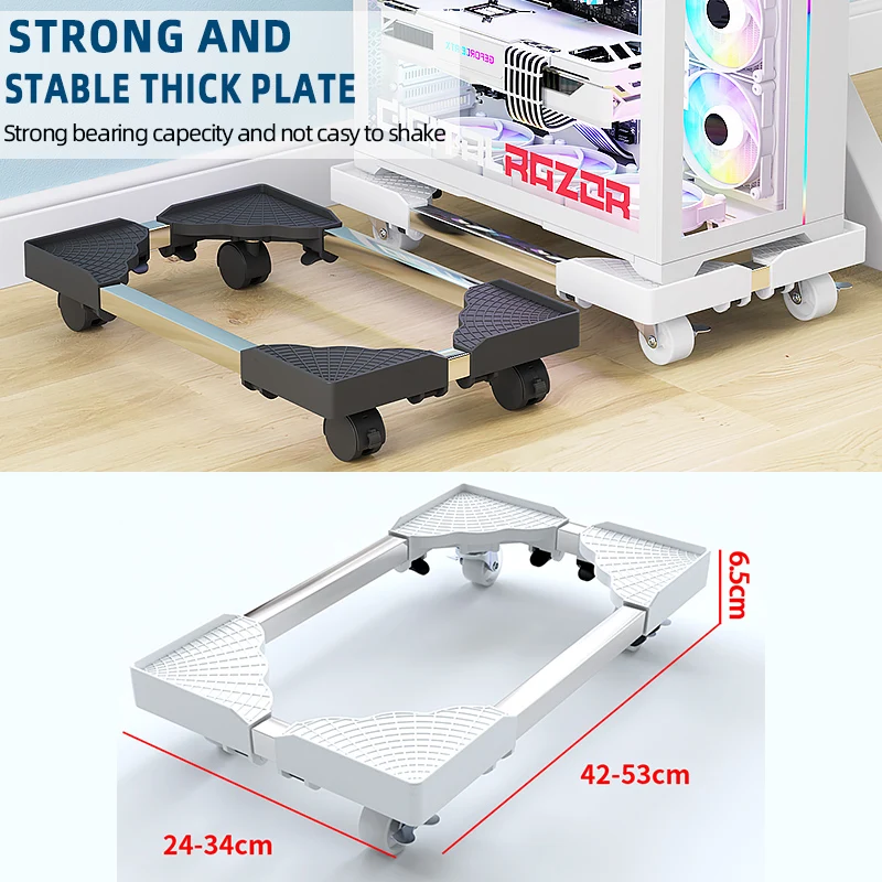 

Adjustable Mobile CPU Tower Stand Holder Rolling Caster Wheels Compatible with Most PC Desks Computer Stand Tower Accessory