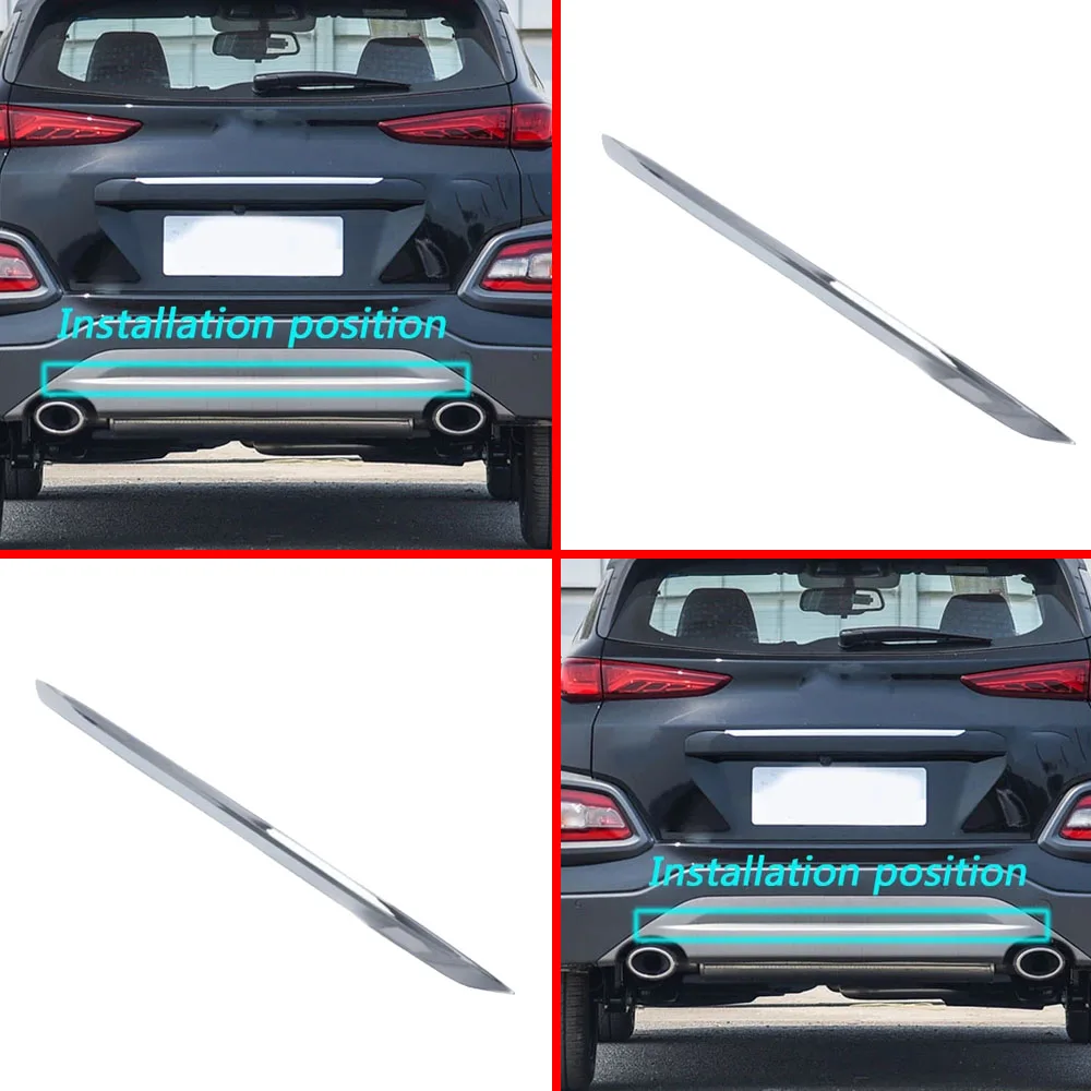 For Hyundai Kona Encino Kauai 2017 2018 2019 2020 2021 Car Sticker Rear Bumper Trim Trunk Plate Frame Threshold Pedal Panel 1PCs