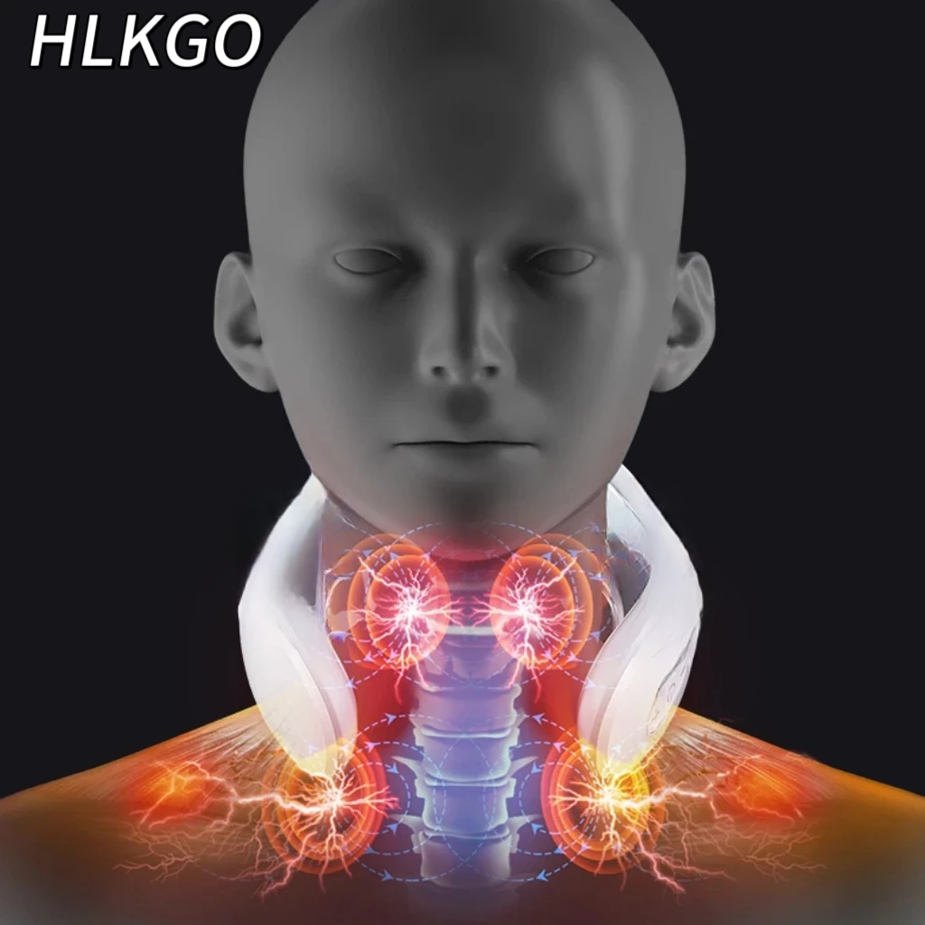 

Перезаряжаемое устройство для терапии шеи 3-в-1, красный/синий светодиодный светильник, фототерапия с подогревом, беспроводной портативный массажер для облегчения боли в шее