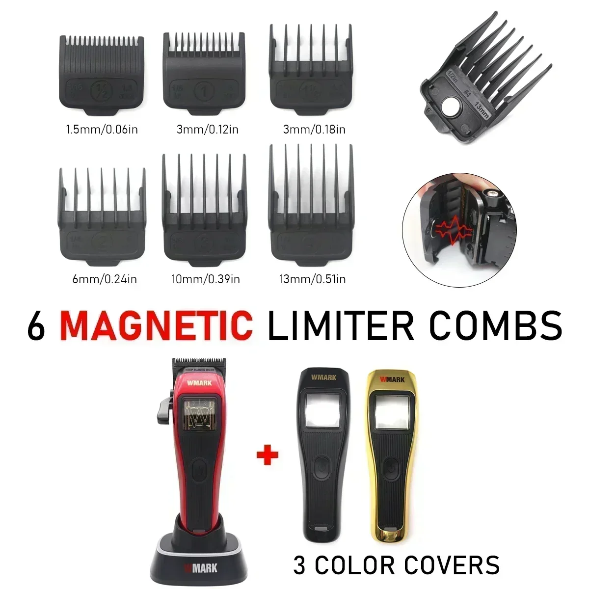 

WMARK NG-X1 Men's Hair Clipper 10000RPM Magnetic Vector Motor DLC Blade with Seat Charger Professional Baber Haircut Machine