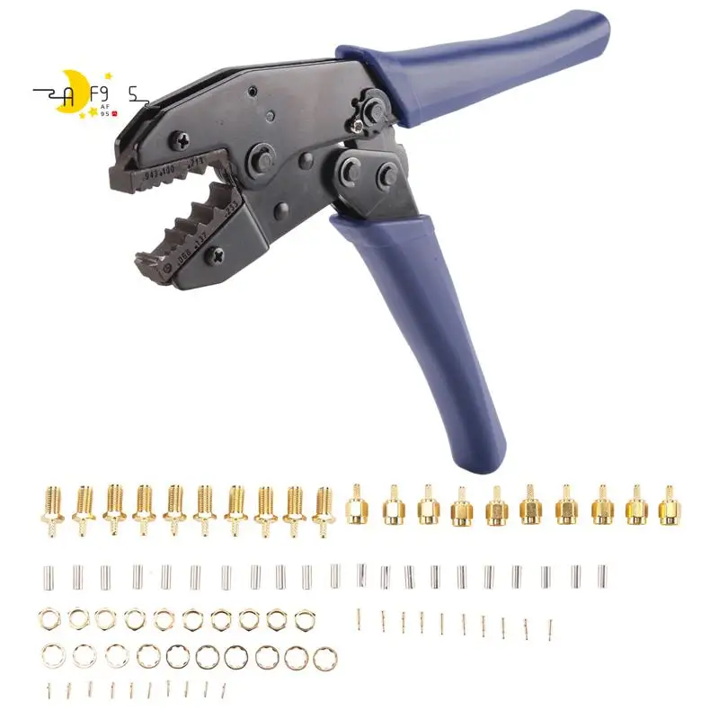 

AF95-10Pcs SMA Male And Female Coaxial Connectors And Crimper For SMA-RG174 RG316 Wifi Antenna Extension Cable
