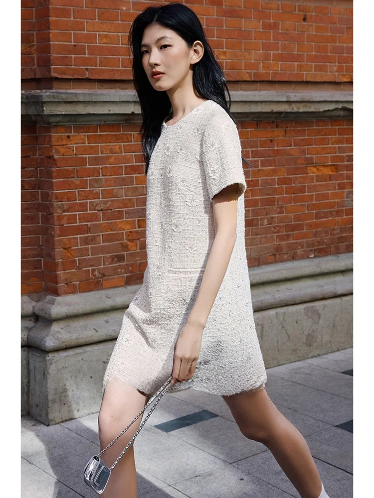 

Лимитированная серия: Повседневное летнее платье А-силуэта ручной работы с бисером и коротким рукавом для женщин