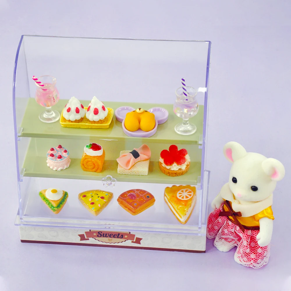 Casa de muñecas a escala 1:12, decoración de tienda de pasteles en miniatura, soporte de panadería, juego de comida, modelo de casa de juego para niña, regalo, juguete de cocina