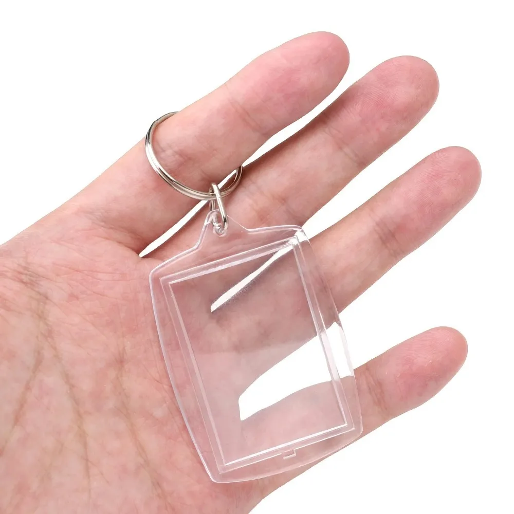 10Pcs Clear Acrylic Photo Frame Keychain Double Sided Blank Picture Insert Keyrings DIY Craft Supplies image 4