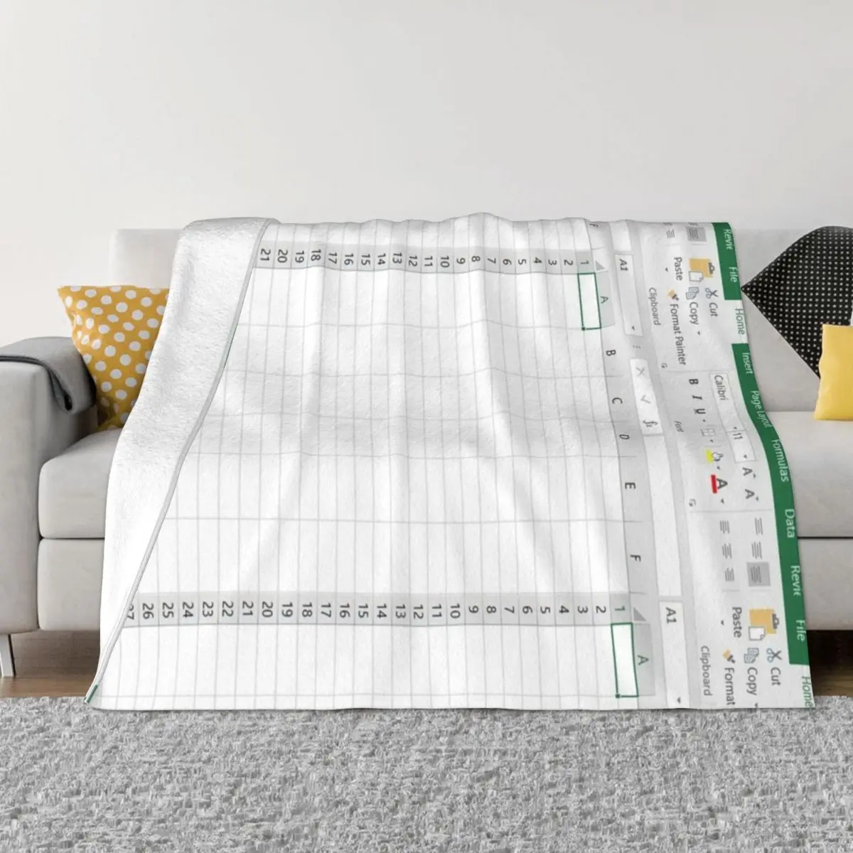 Excel Spreadsheet - Green Throw Blanket Picnic Blanket blankets and throws Blanket Luxury