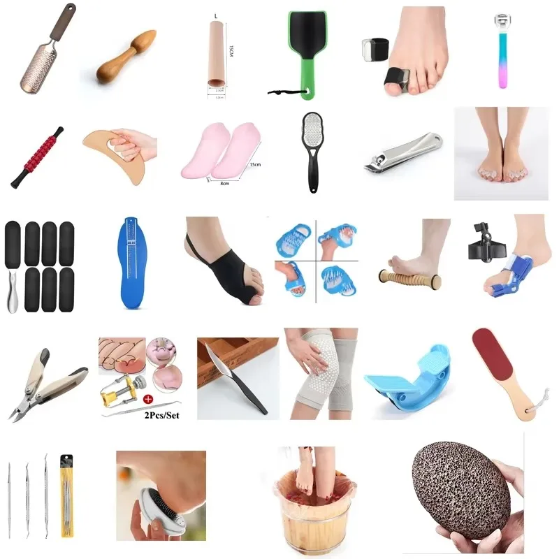 Dubbele Kanten Voetvijl Rasp Pedicure Gereedschap Voeten Dode Huid Eelt Remover Houten Handvat Voet Scrubber Schuurpapier Voetverzorging