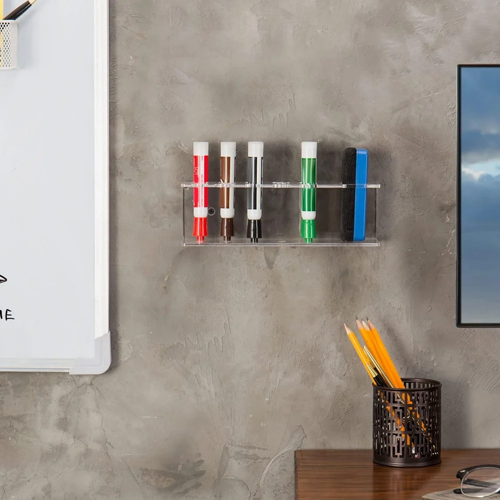 

Держатель для маркеров ABKJ-Dry Erase из прозрачного акрила с отсеками и держателем для ластика, подставка для ручек и карандашей