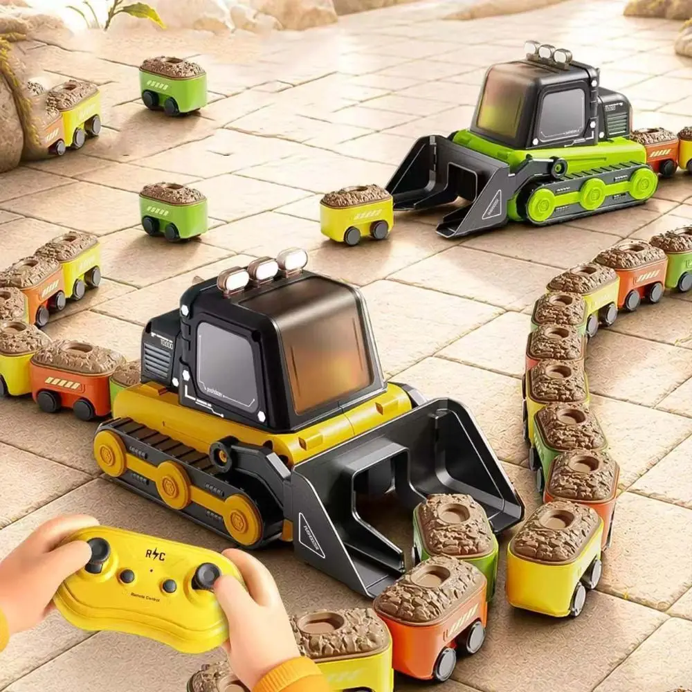 2.4G Remote Control Remote Control Car RC Bulldozer Interactive Magnetic Car Chain Construction Vehicle Construction Style