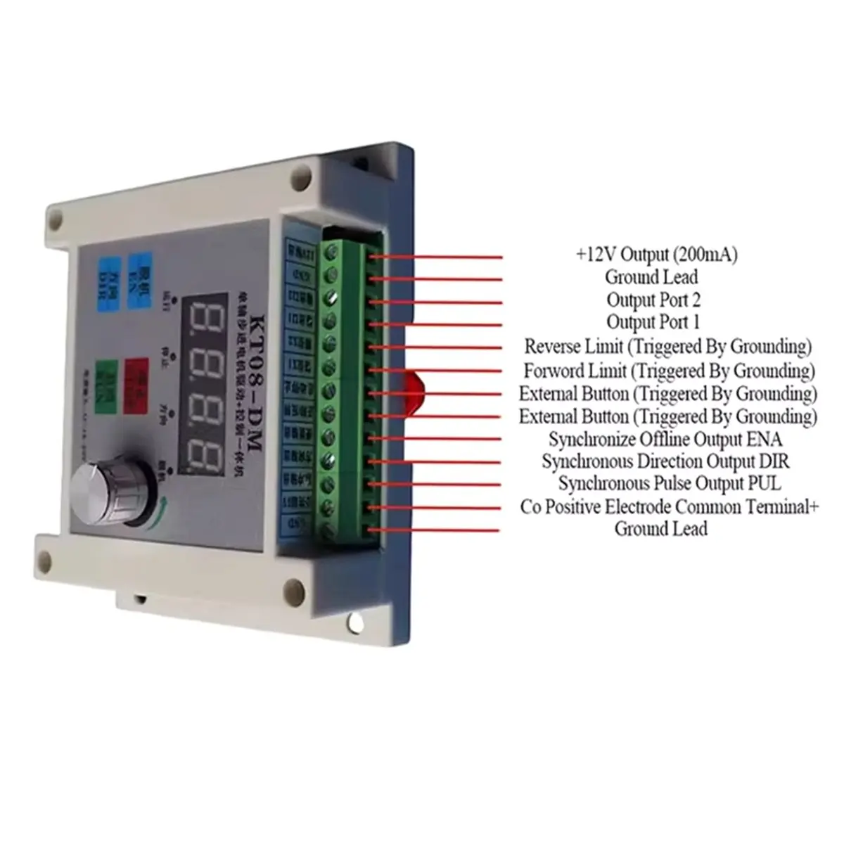 

KT08- Генератор импульсов Контроллер драйвера шагового двигателя 32-битный постоянный ток 24-70 В/переменного тока 18-50 В по часовой/против часовой стрелки для сброса скорости времени