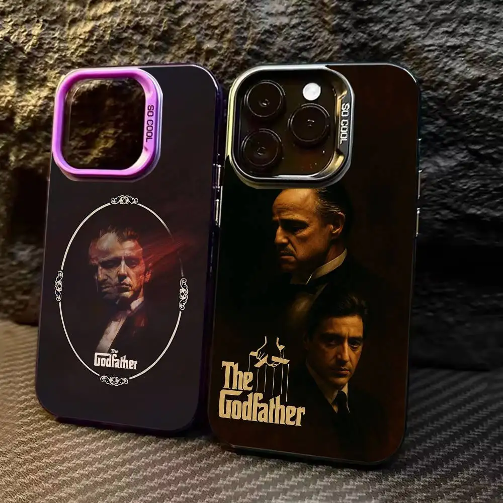 Etui na telefon T-The Godfather do iPhone'a 17, 16, 15, 14, 13, 12, 11, Pro Max, Plus, czarne, srebrne, w stylu Candy