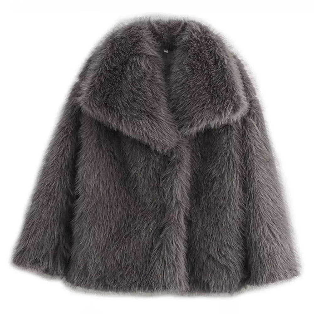 

Winter Women's Faux Fur Jacket Multi-Color Elegant Socialite Style European And American Fashion