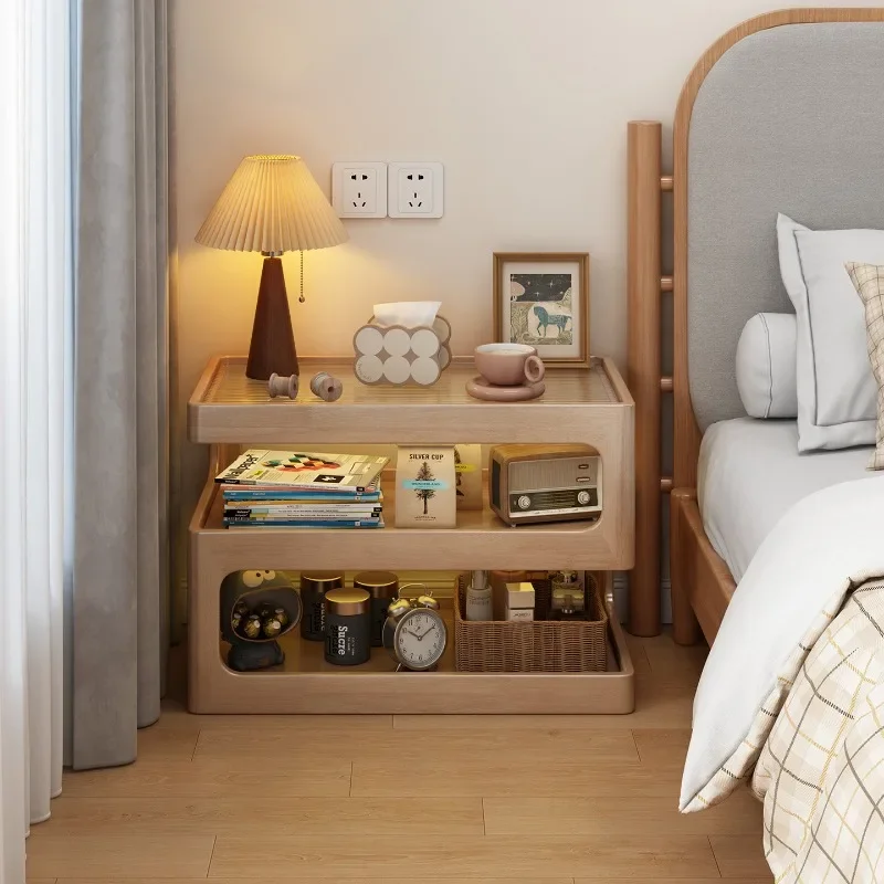 Coffee table solid wood edge table sofa side cabinet log windshield coffee table small household bedroom bedside cof