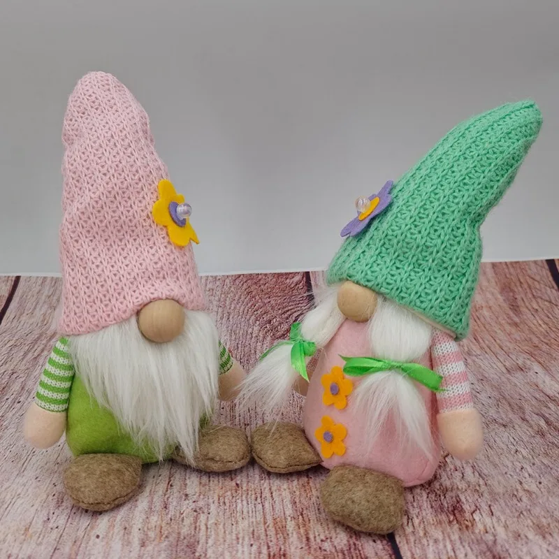 

New Spring Faceless Doll Knitted Hat Rudolph Figure Summer Gnome Gnome Atmosphere Layout Aesthetic Home Kawaii Decoration