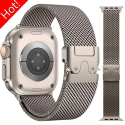 NEW Milanese Loop Strap for Apple Watch 10 Ultra/2 49mm Wristbands Metal Band for IWatch 10 9 8 7 6 5 4 3 SE 44 40 42mm Bracelet