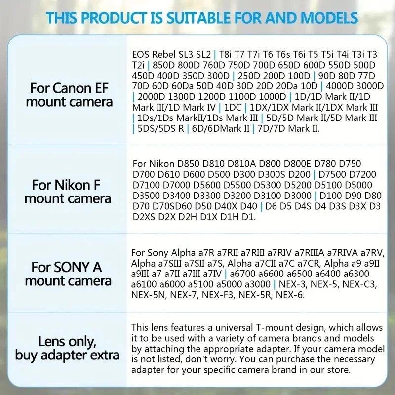 عدسة كاميرا Lightdow اليدوية 420-800 مم F8.3-16 عدسة تكبير المقربة لكاميرا Canon Nikon SLR وسوني بدون مرآة