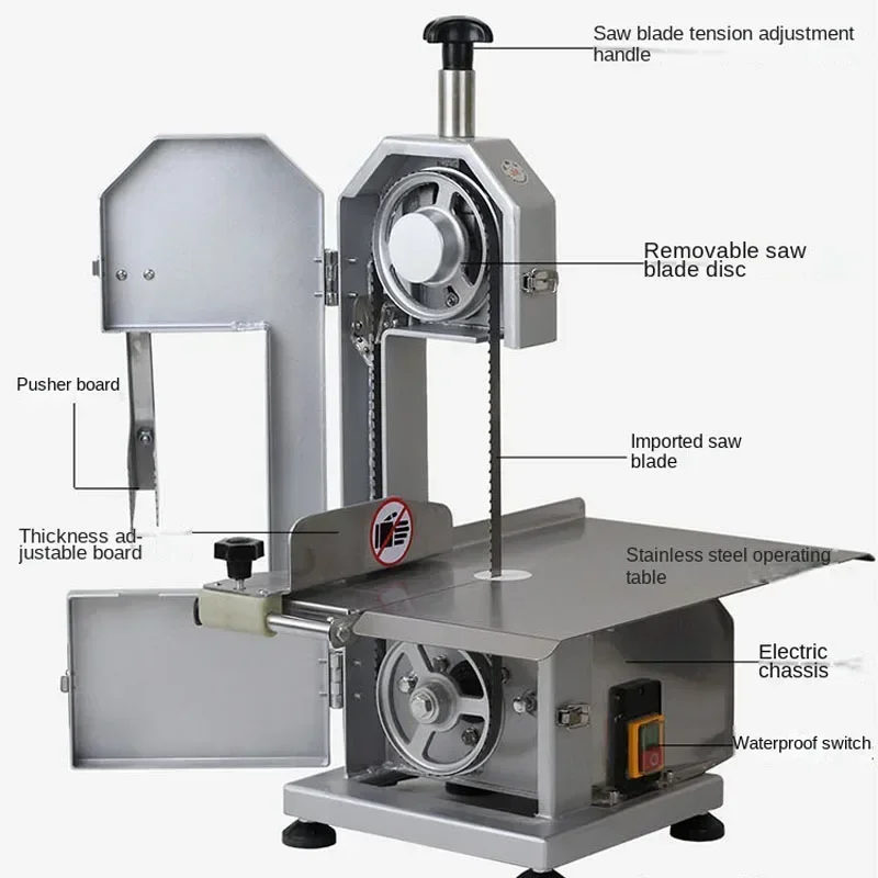 J120 Maszyna do cięcia kości Piła do kości Krajalnica do mrożonego mięsa Komercyjna maszyna do cięcia kłusaków/włynek/ryba/mięsa/szczelki 220V