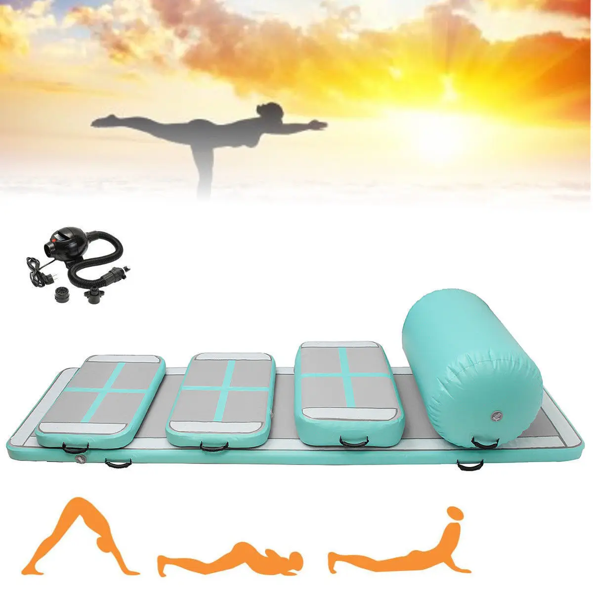 

Free Shipping A Setl Inflatable Jumping Mat Gymnastic Air Tumble Track Inflatable Sport Airtrack For Gym