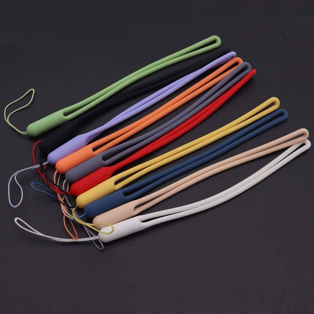 Correas de muñeca para teléfono móvil, cordón de mano, dijes de silicona para llaves de cámara, cordón lindo, llavero, cuerda colgante