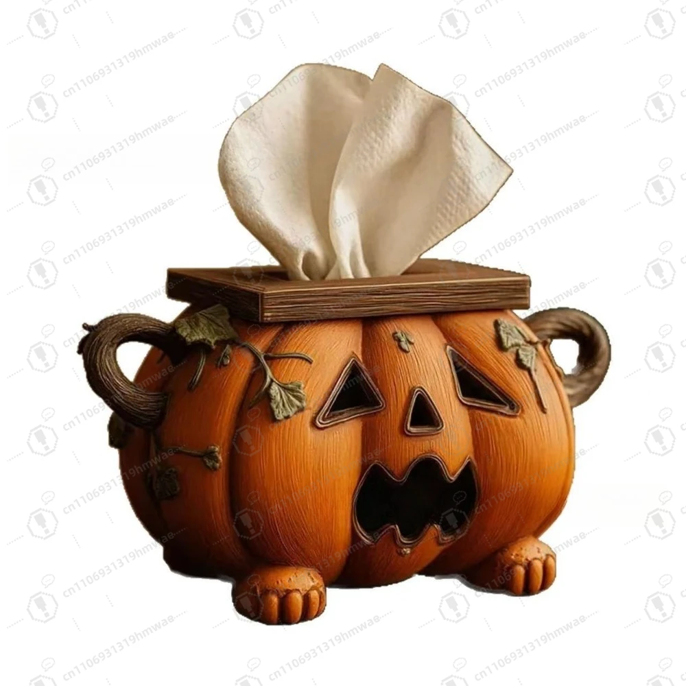 

Halloween pumpkin tissue box holder, sanitary tissue box holder, home creative decoration crafts