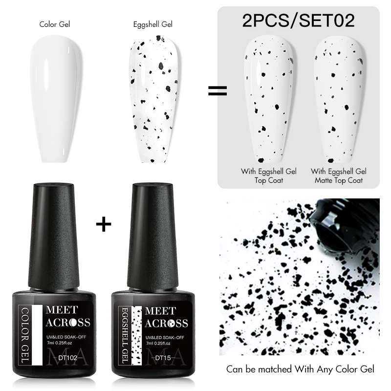 Incontra attraverso 7ml guscio d'uovo Top Coat Semi permanente Soak Off Gel UV smalto per unghie Nail Art per Manicure vernice con qualsiasi colore Gel